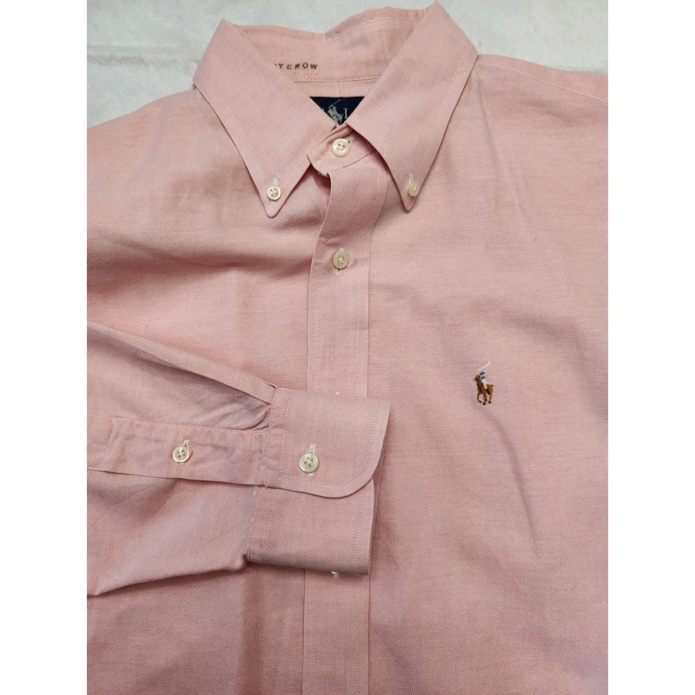 Ralph Lauren Shirt Mens XL Pink Oxford Classic Fit Button Down Long Sleeve Flesh